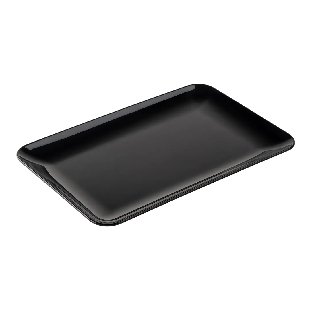 TableCraft Products 12562 - Sierra Collection Black 17" x 11" Rectangular Melamine Serving Platter