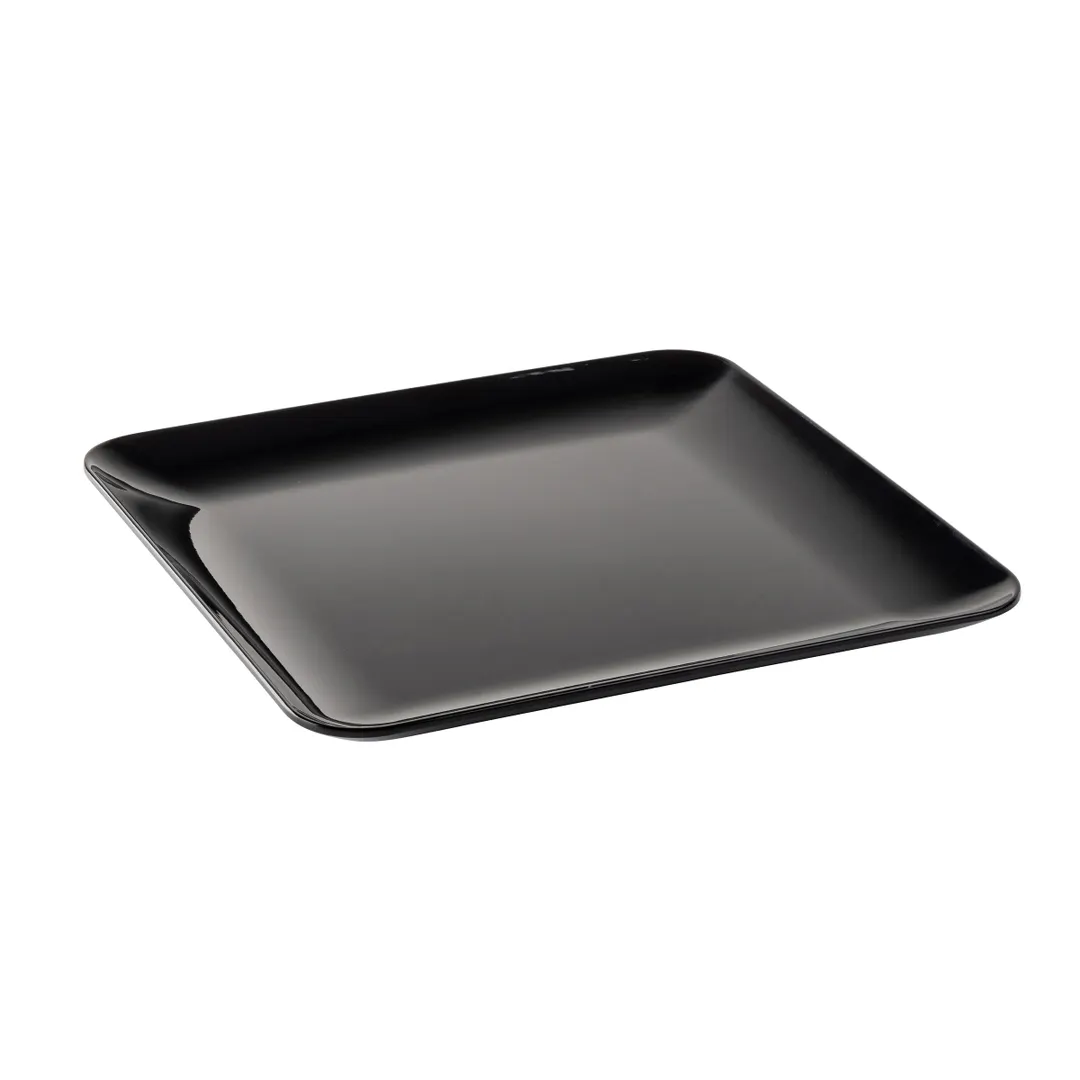 TableCraft Products 12564 - Sierra Collection Black 14" x 14" Rectangular Melamine Serving Platter