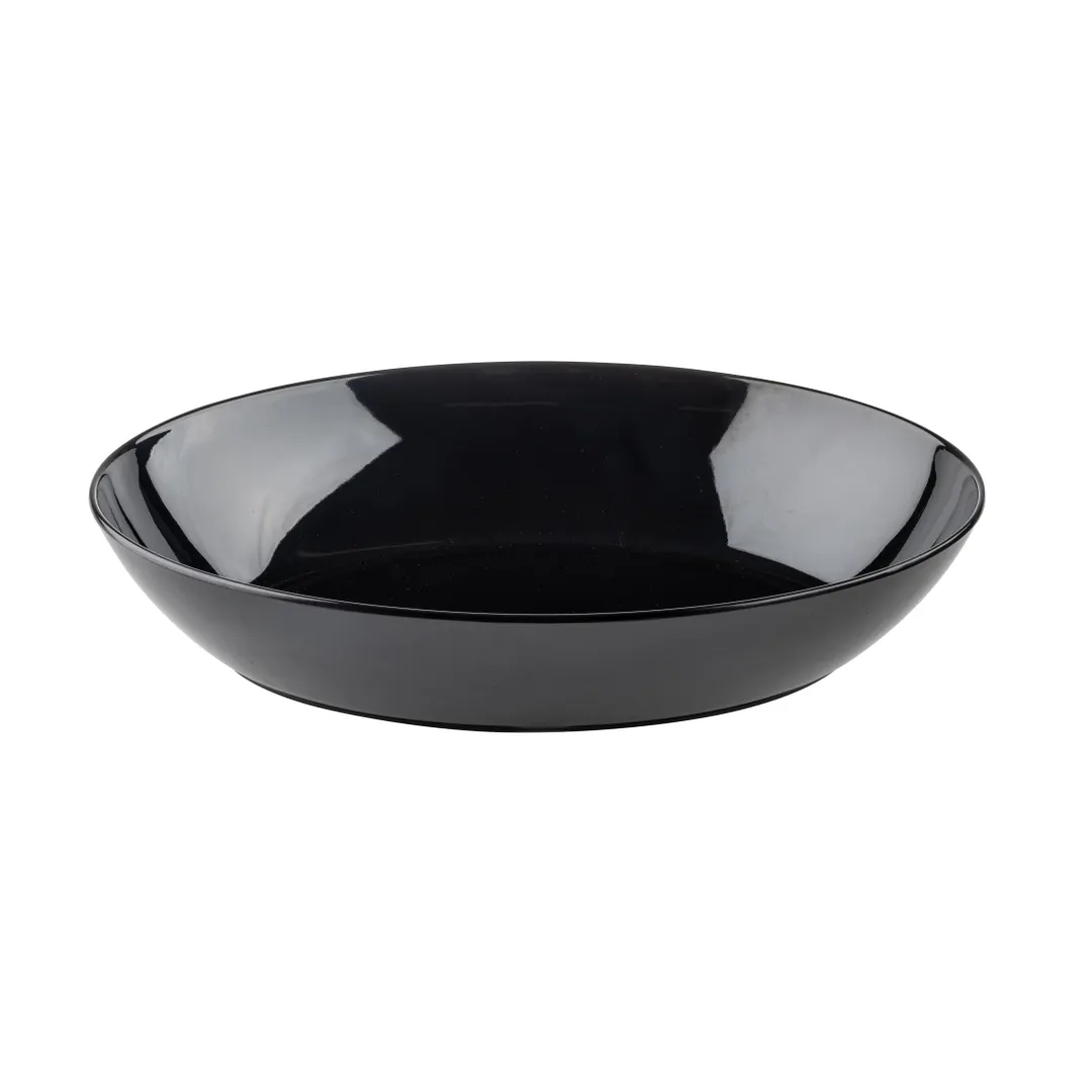 TableCraft Products 12589 - Oval Melamine Bowl, 3 Qt (14" x 10" x 3"), Black Finish - 1/Each