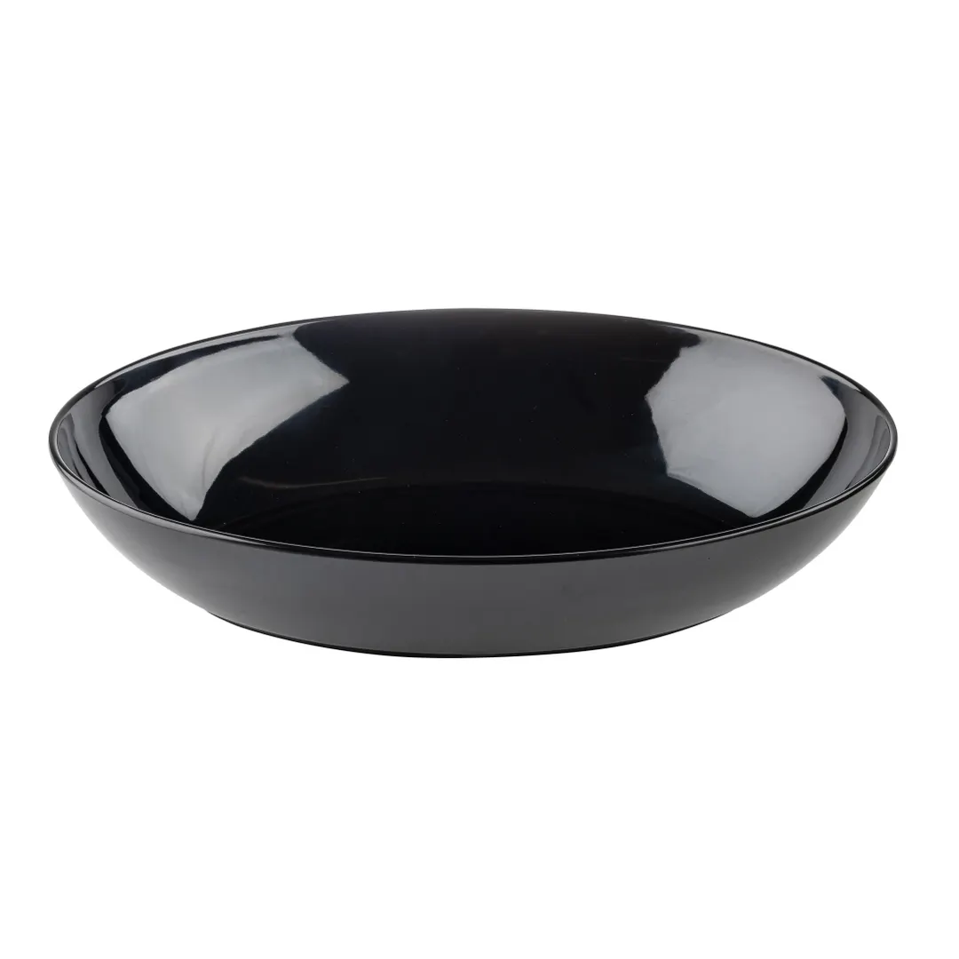 TableCraft 12590 - Sierra 4.5‑Qt Oval Melamine Bowl, 16” x 11” x 3.375”, Black