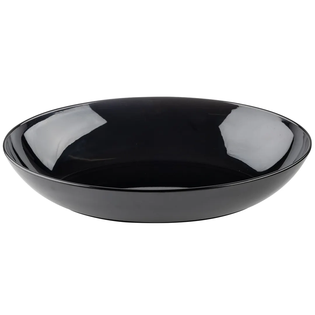TableCraft 12591 - Sierra Collection 6.5-Qt Oval Melamine Bowl, 18" x 12.5" x 3.625", Black