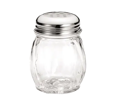 TableCraft 1260 Cheese Shaker, 6 oz., Perforated Top, 18/8 Stainless Steel, Metal Lid - 36/Case