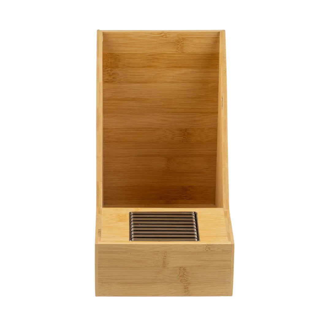 TableCraft Products 12643 Airpot Rack, 7" x 10.875" x 10.75", Bamboo + Drip Tray, Holds 1 Airpot