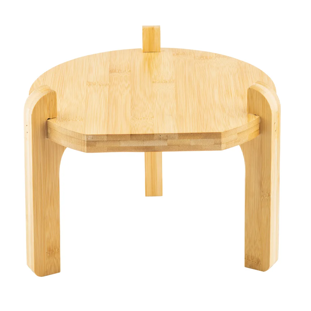 TableCraft Products 12652 Coated Bamboo Stand For Glass Beverage Dispensers, 10" x 10" x 8", Yellow