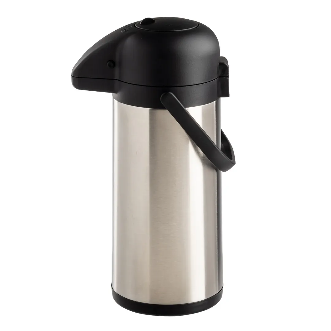 TableCraft 12659 Airpot – 3 L Vacuum Insulated Stainless Steel 6" x 8.5" x 15.25" Push Button