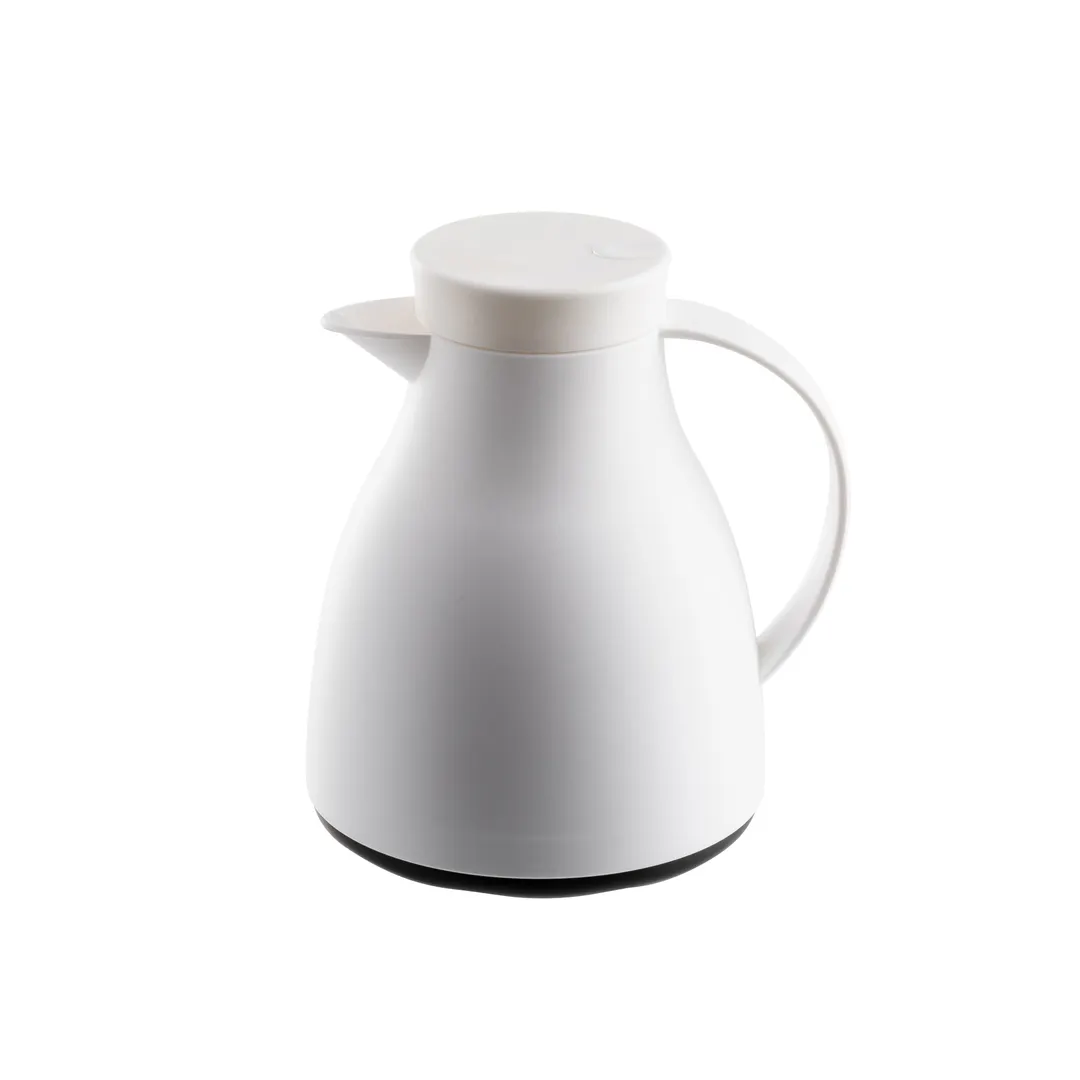 TableCraft Products 12662 Beverage Server – 17oz Carafe, 7" x 6" x 7.75", Vacuum Insulated, White