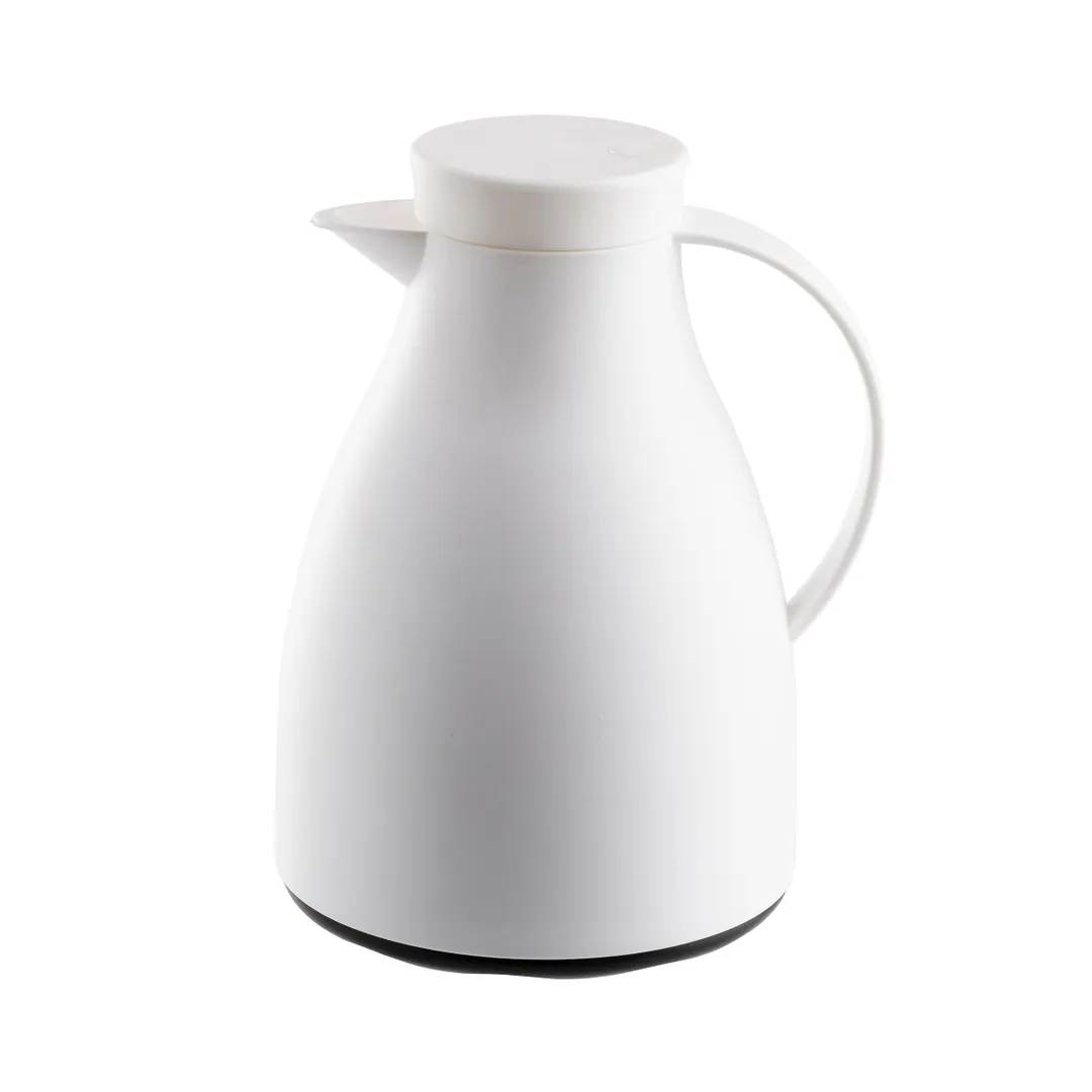 TableCraft 12664 Beverage Server, 50oz, 7.75"x6.75"x10.125", Frosted White, Vacuum Insulated Plastic