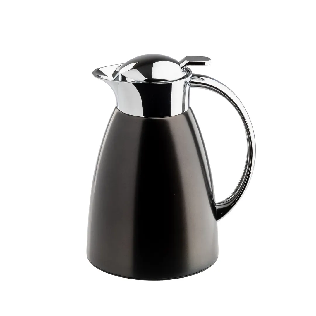 TableCraft Products 12680 Beverage Server, 34 oz. 7" x 5.5" x 8.5" Stainless Steel Black Carafe