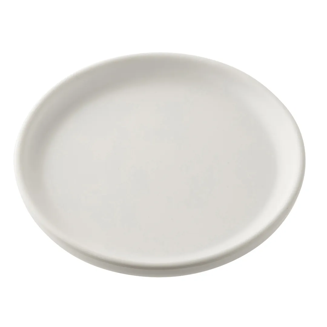 TableCraft Products 12704 - Terra Collection White 6" Round Melamine Serving Plate, 6" x 6" x 0.625"