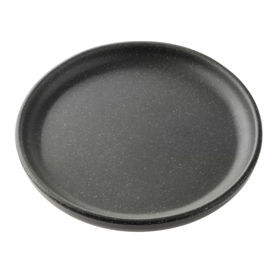 TableCraft Products 12705 - Terra Collection Serving Plate, 6" x 6" x 0.625", Round, Black, Melamine
