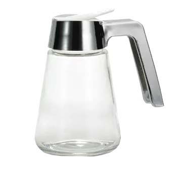 TableCraft Products 1271 - Glass Syrup Dispenser, 12 Oz, Chrome Plated ABS Top, Dishwasher Safe