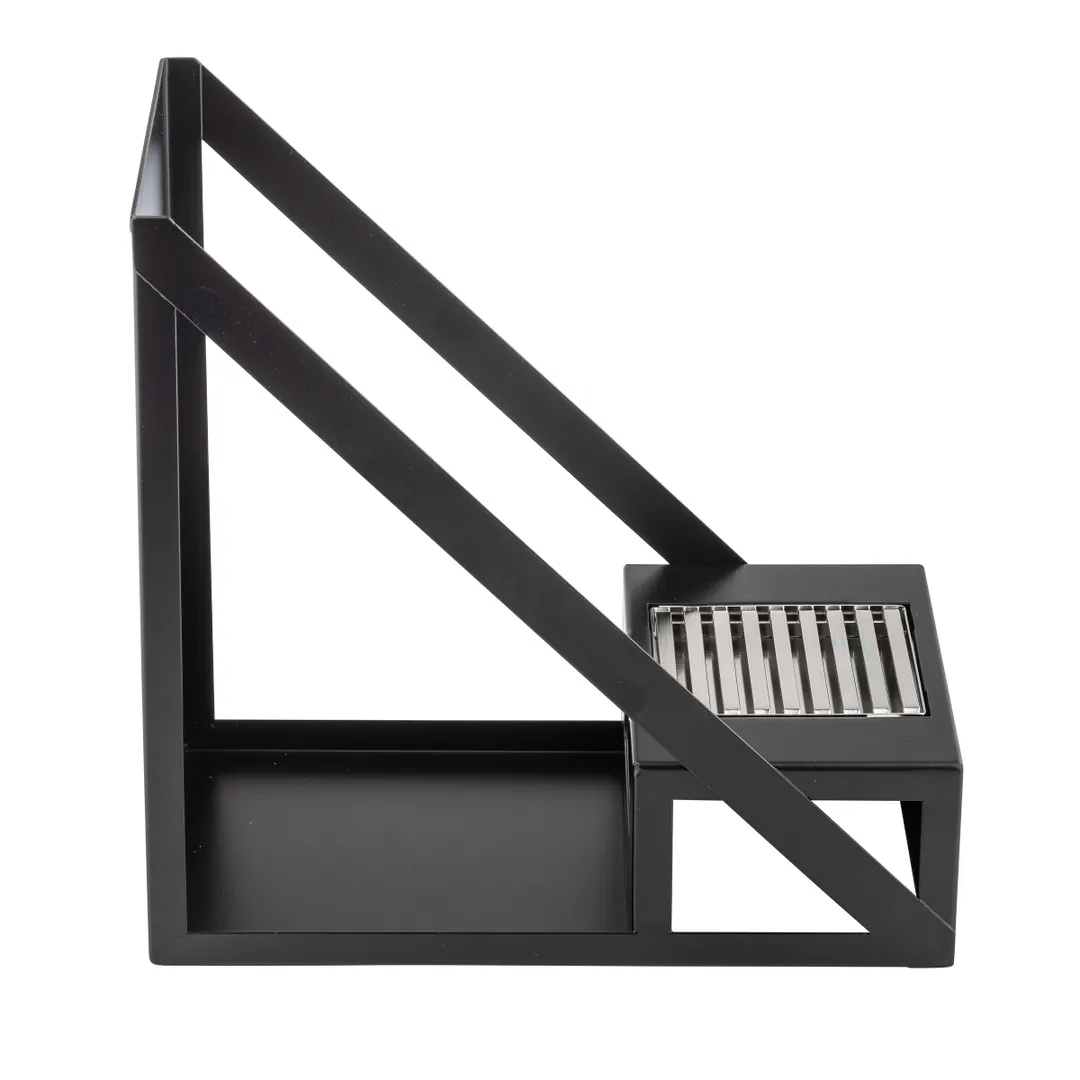 TableCraft 12782 Airpot Rack - 6.5" x 10.5" x 10.375", 1-Airpot, Black, Steel Drip Tray
