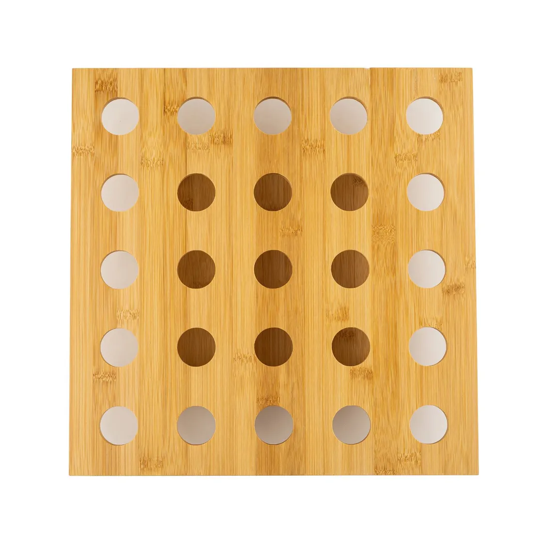 TableCraft Products 12815 Bamboo Ice Cream Cone Holder, 15-3/4" x 15-5/8" x 3-1/4"H, Holds 25 Cones