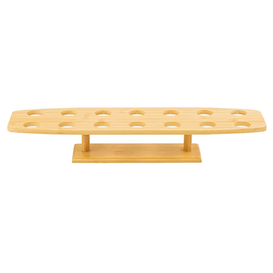 TableCraft Products 12816 Ice Cream Cone Holder, 22"x6"x3-1/4"H, Bamboo, Holds 14 Cones