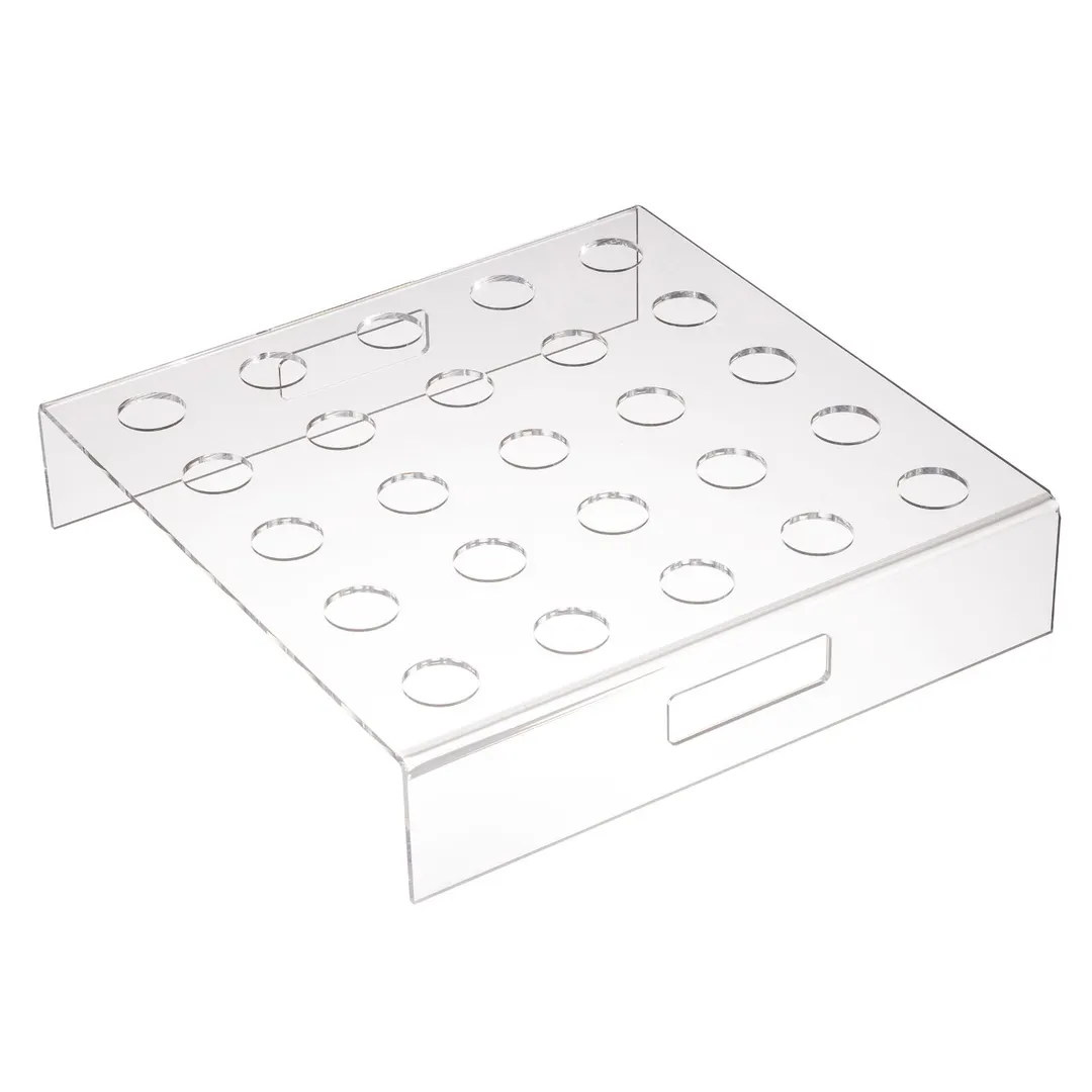 TableCraft 12817 Ice Cream Cone Holder, 15-3/4" x 15-3/4" x 3-1/2" Square Acrylic, Holds 25 Cones