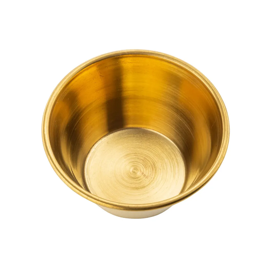 TableCraft Products 12822 - 2 oz Steel Ramekin, Tapered 2-1/2" Dia x 1-1/4" H, Gold PVD Finish