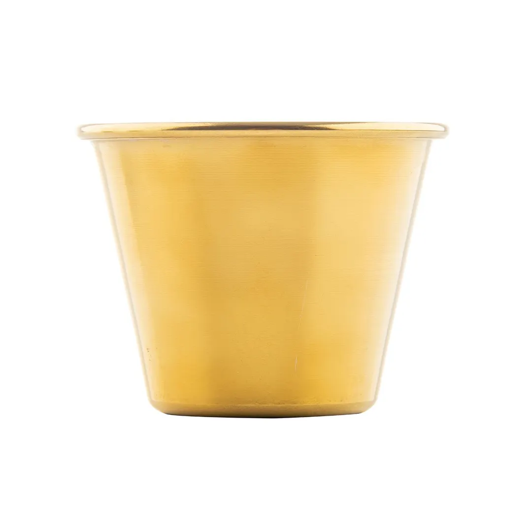 TableCraft 12823 - 2-1/2 oz Stainless Steel Ramekin, 2-1/4" Dia. x 1-3/4" H, Gold PVD