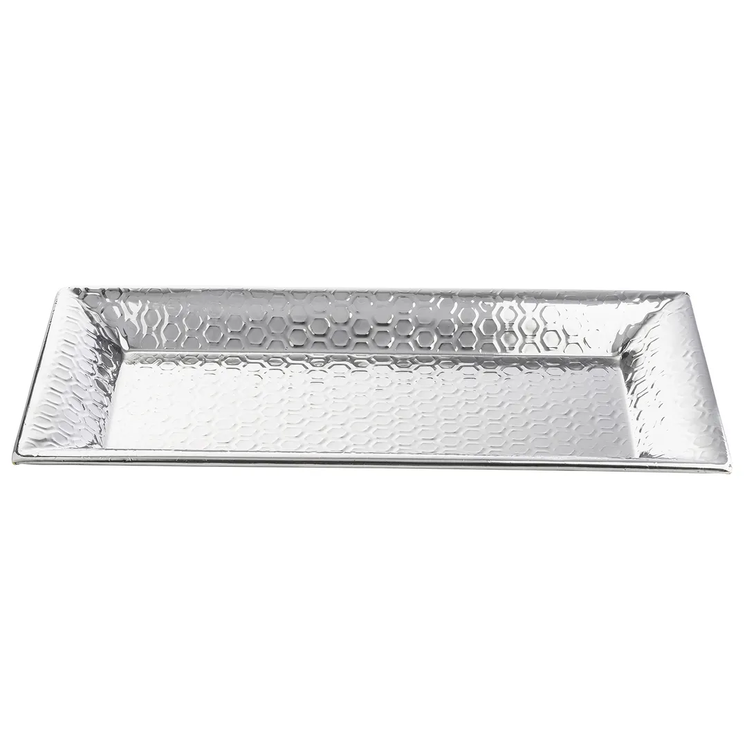 TableCraft Products 12842 - Stainless Steel Serving Tray, 22" x 12" Rectangular, Honeycomb