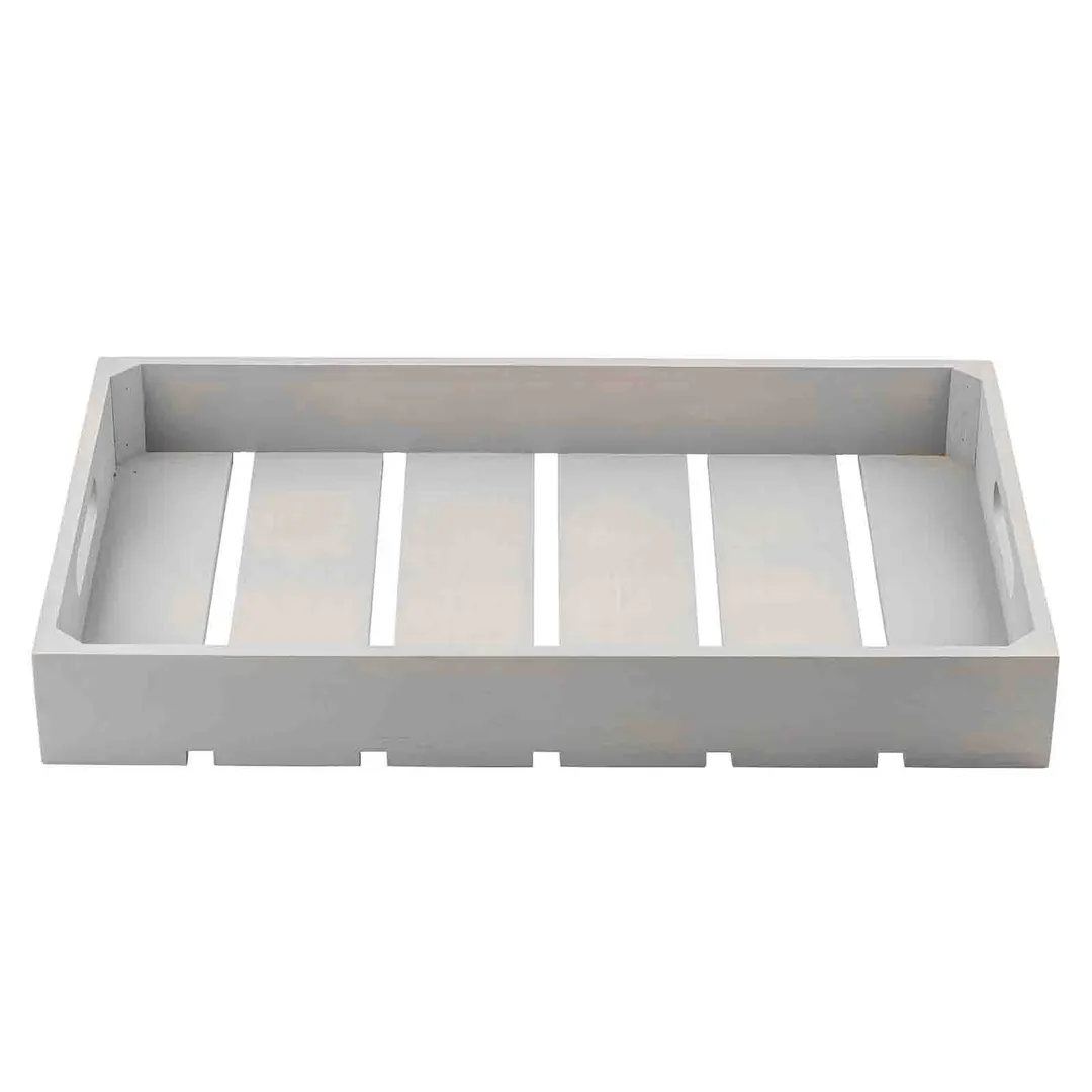 TableCraft Products 12896 - Gastronorm Crate, 20-3/4" x 12-3/4" x 2-3/4", Rectangular, Gray Painted Wood