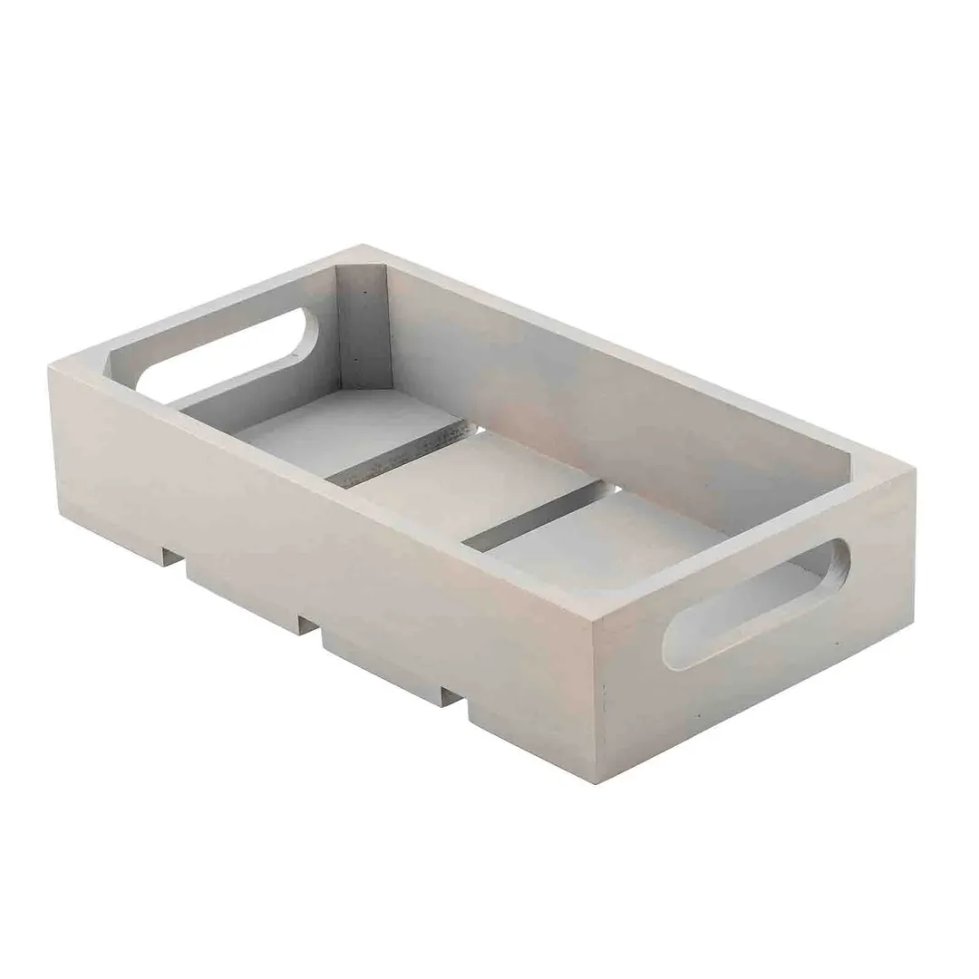 TableCraft Products 12898 - 1/3 Gastronorm Crate, 12-3/4" x 6-7/8" x 2-3/4", Gray Wood