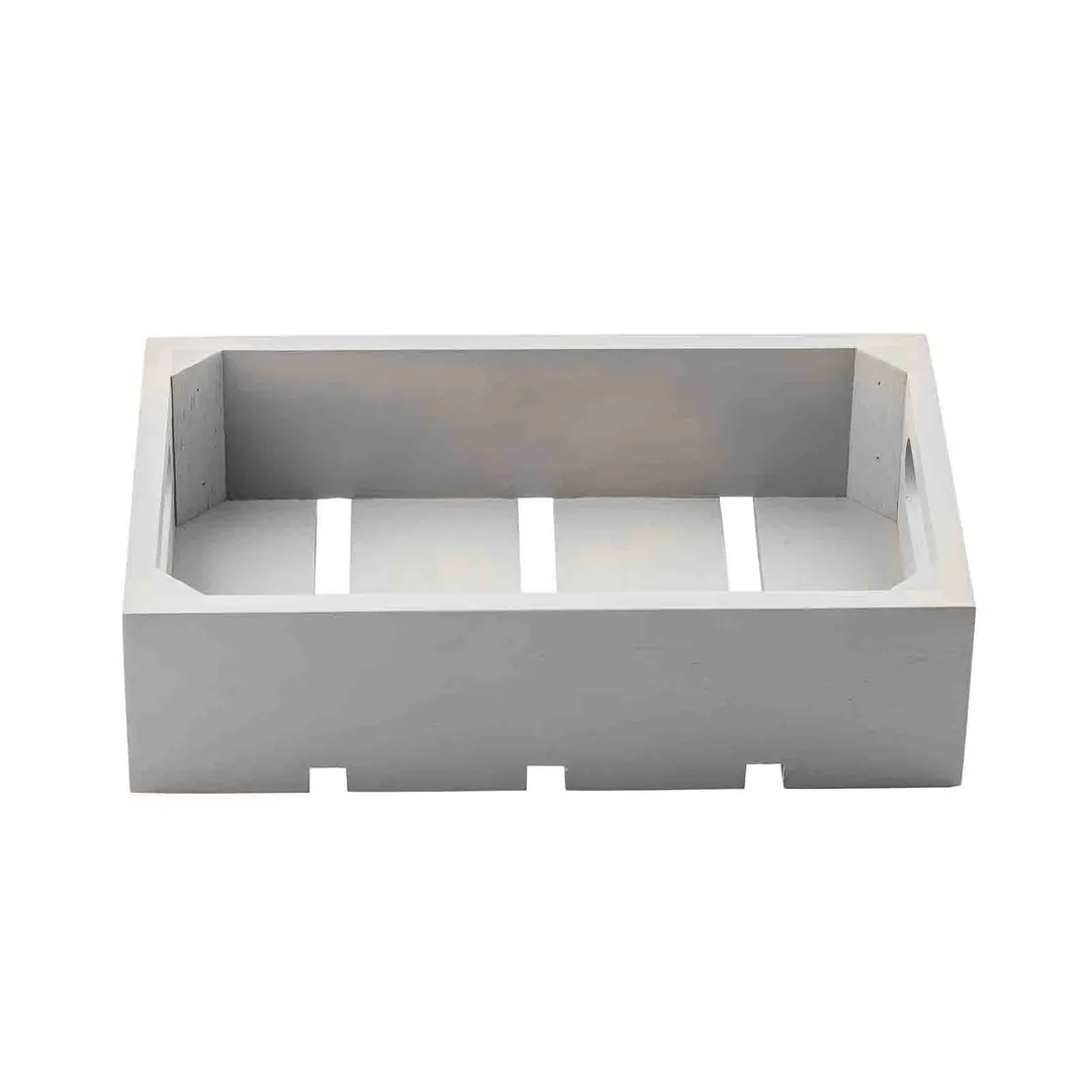 TableCraft Products 12899 - 1/4 Gastronorm Serving Crate, 10-3/8" x 6-3/8" x 2-3/4", Gray Wood