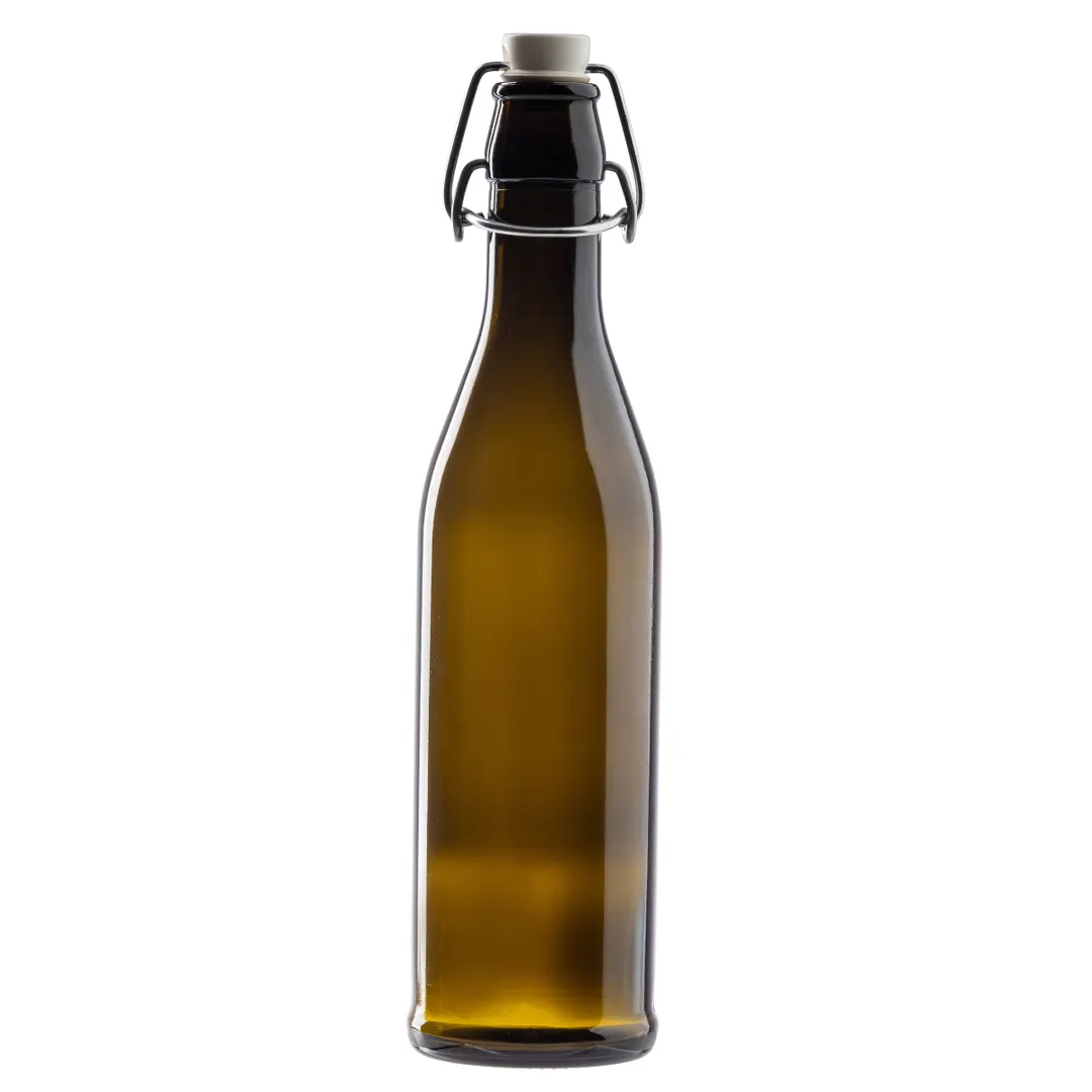TableCraft Products 12935 Oil & Vinegar Cruet Bottle, 17 oz Dark Green Glass, 2‑3/4" × 11" , Stopper