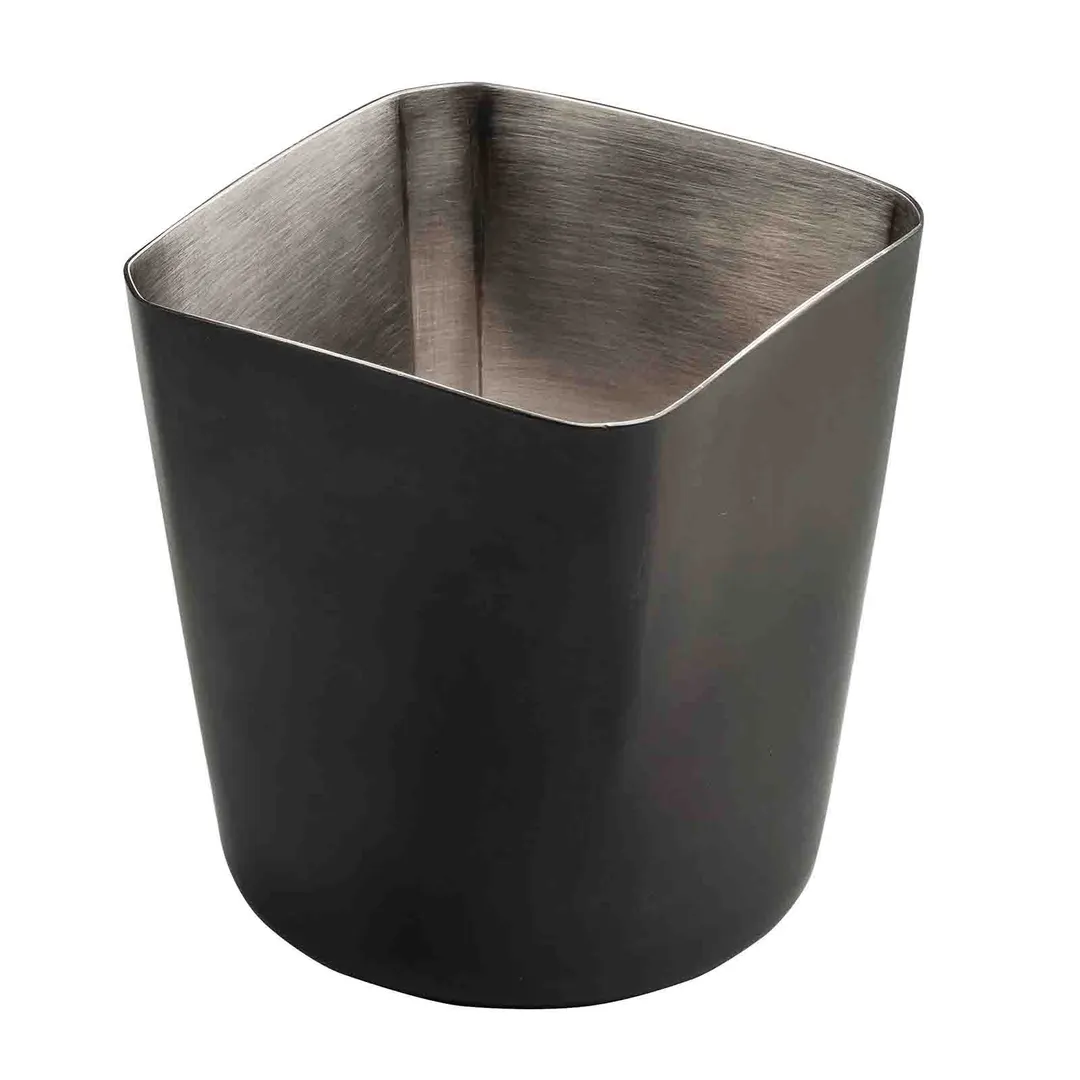 TableCraft 12959 - 12oz Fry Cup, 3" x 3" x 3-1/4", Stainless Steel, Black Matte, Square