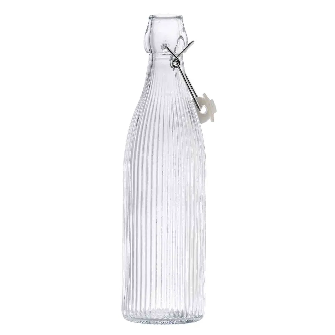 TableCraft Products 12975 Resealable Fluted Carafe, 17 oz Clear Soda Lime Glass, 13-23 oz Capacity