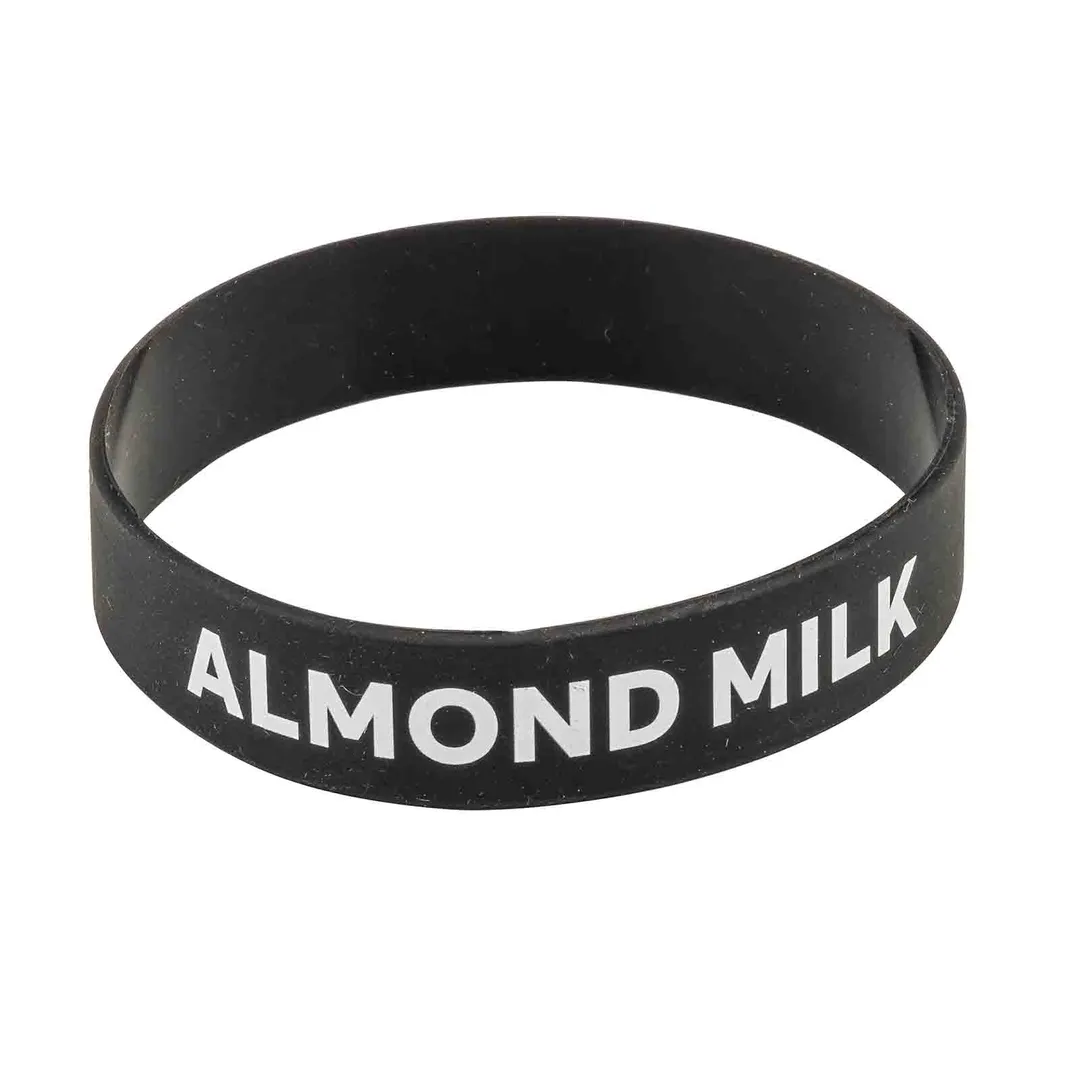 TableCraft Products 13074 Creamer Band - Almond Milk Sign, 3-1/4" x 3-1/4" x 3/4" Silicone Black