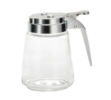 TableCraft 1370CP Syrup Pourer - 8 oz. Glass Dispenser, Chrome ABS, Dishwasher-Safe, Rack 1370R