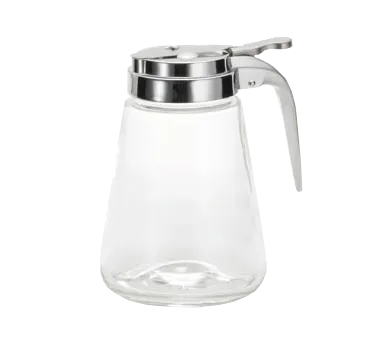 TableCraft Products 1371 Glass Syrup Dispenser, 12 Oz, Plastic Top, Finish, Rack 1370R Wash