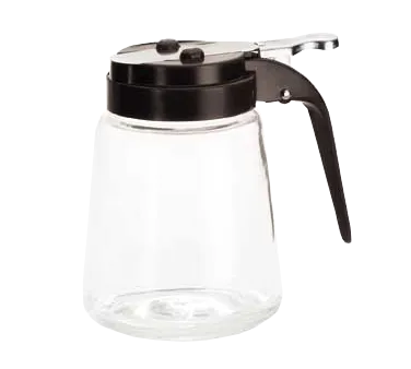 TableCraft 1371BK Syrup Pourer - 12oz Glass Jar, Black ABS Top, Dishwasher Safe, Fits Rack 1370R
