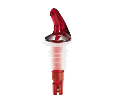TableCraft 148A Liquor Pourer – 1oz Plastic No-Collar Red Spout, BPA-Free, Hand Wash Only, 1 Dozen