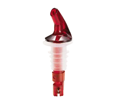 TableCraft 149A Liquor Pourer – 1-1/4 oz, Red Spout, No Collar, BPA-Free Plastic, Hand Wash Only, 1 Dozen