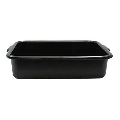 TableCraft Products 1529B Bus Box, 15" x 21" x 5", Black HDPE Tote with Pebbled Finish, Reinforced Handles, Stackable, Dishwasher Safe, FDA Approved, Made in USA