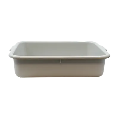 TableCraft Products 1529G Gray Bus Box, 21.5" x 15.75" x 5" Stackable Tote Box with Reinforced Handles, High-Density Polyethylene, Pebbled Finish, Dishwasher Safe, FDA/NSF, Made in USA