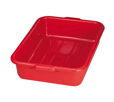 TableCraft Products 1529R Red Bus Box Tub, 21.5" x 15.75" x 5" HDPE, Pebbled Finish, Reinforced Handles, Stackable, Dishwasher Safe, FDA/NSF, Made in USA
