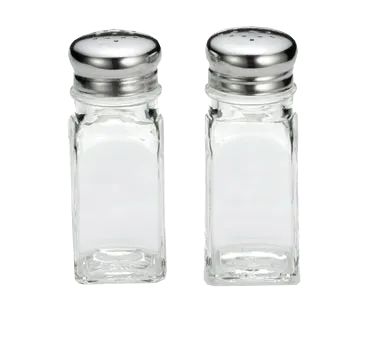 TableCraft Products 154S&P-1 - 3 Oz Salt Pepper Shaker, 1.5" x 4" Stainless Steel Tops - 1/Each
