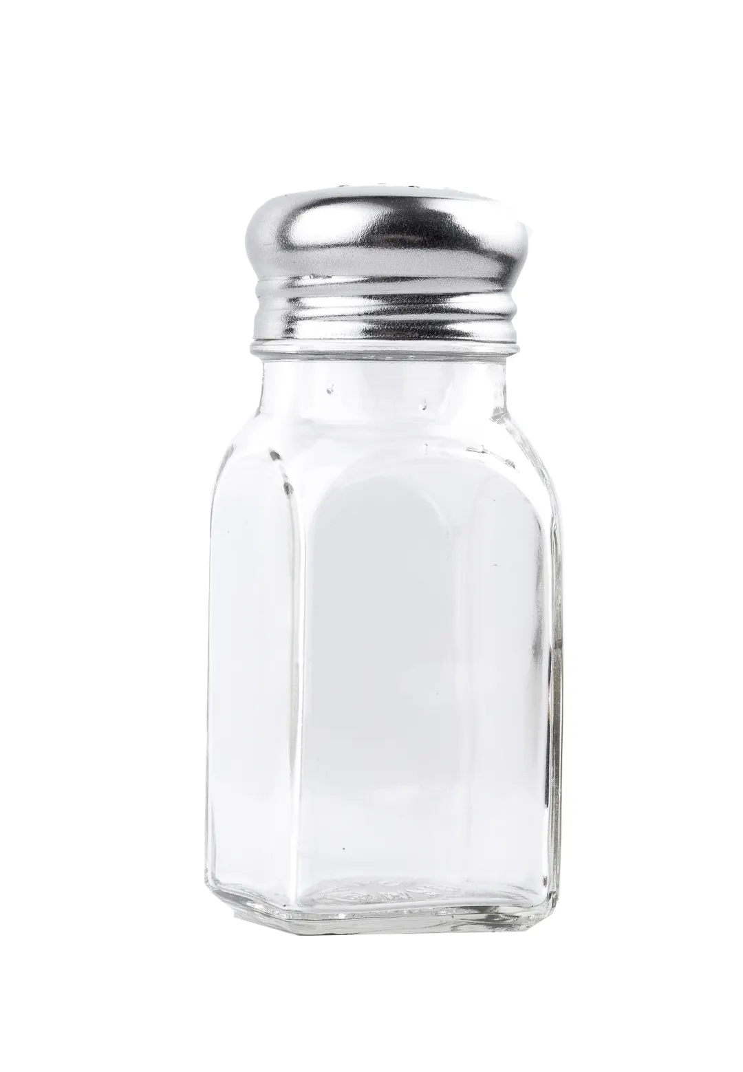TableCraft Products 154S&P-2 Salt & Pepper Shaker, 3 oz, 1-1/2" x 1-1/2" x 4", Steel Top, Glass Set