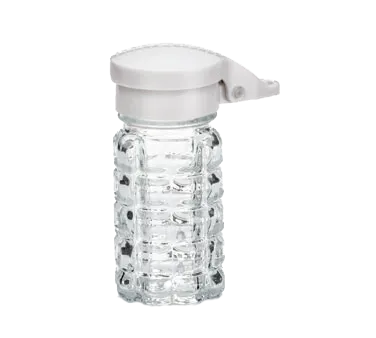 TableCraft 163MPW Salt Pepper Shaker – 1‑Ounce, 1‑9/16" Dia x 3‑9/16" H, Glass Jar, ABS White Top