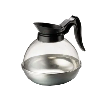 TableCraft 18 Coffee Decanter, 64 oz., 10-12 Cup, Polycarbonate, Stainless Steel Base, Black Handle