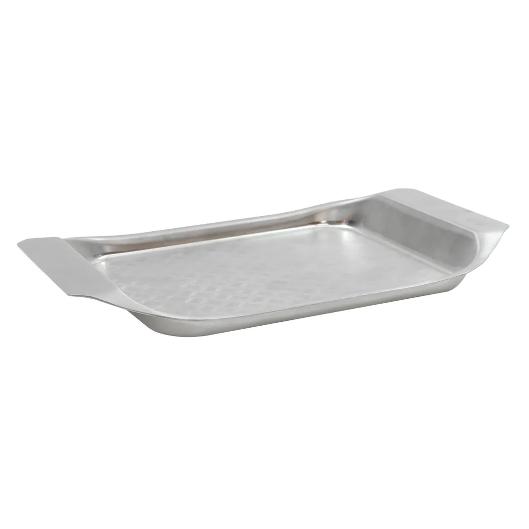 TableCraft 20005 - Better Burger Tray, 10" x 7" x 0.5", Stainless Steel, Dishwasher Safe