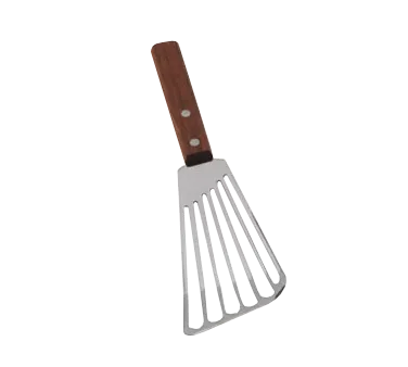 TableCraft Products 2003 Stainless Steel Slotted Turner, 6" Blade, Wood Handle