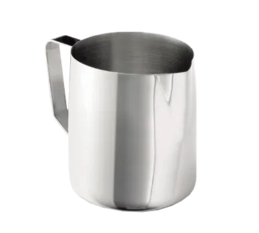 TableCraft Products 2014 Frothing Cup Creamer, 14-19 oz, Stainless Steel Finish, Dishwasher Safe