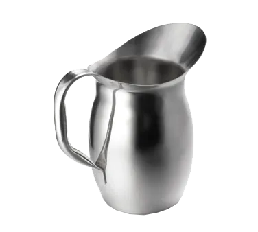 TableCraft 203 - 3-Qt Bell Water Pitcher, 96-128 oz, 18/8 Stainless Steel, Mirror, Handle