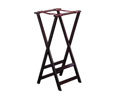 TableCraft 21 Tray Stand – 32" H, 16-1/2" x 16-1/2" Top, Mahogany, Rubber Slip‑Proof Rings