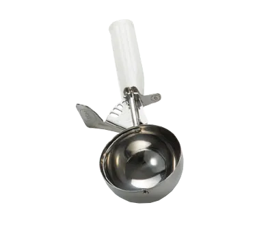 TableCraft 2106 - 6‑Size Stainless Steel Ice Cream Disher, 5 oz, White Handle, 9.125" x 3.625"
