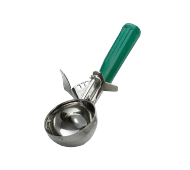 TableCraft 2112 - 12‑Size Green 18/8 Stainless Steel Ice Cream Disher 3‑1/8 oz 8.625” x 3.5” x 1.75”