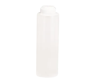 TableCraft 2112C-1 Squeeze Bottle - 12oz Clear PE PerfectFlex, Clear Hinged Top, 38mm Opening