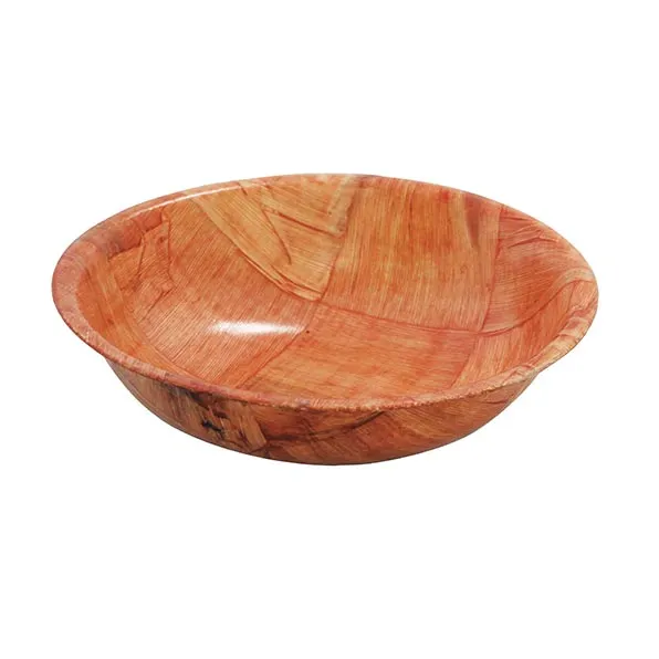TableCraft Products 216 - 16" Mahogany Salad Bowl, 7-1/2 Qt, 5-Ply Woven Wood, Hand Wash Only